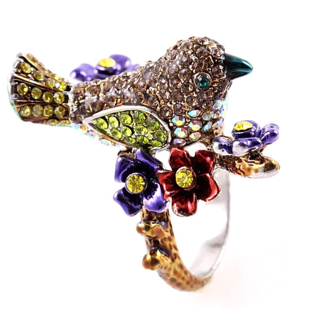 Multi-color Bird on Perch Ring - Size 7 - New w/Tags